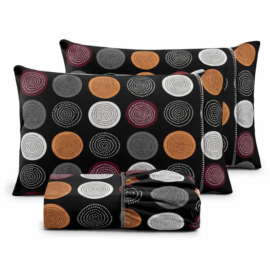 400 Thread Count Micropercal Bedding Set With Hemstitching, Double, Queen, And Single Sizes, Printed, Extra Soft And Comfortable Touch. - Negro - View 1