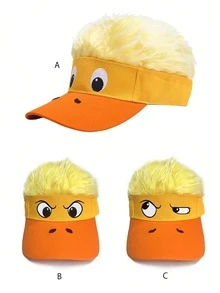 1pc Funny Duck Shaped Novelty Hat, Decorative Baseball Cap For Stage Performance, Party, Street Fashion, Cute Wig Hat - Yellow - View 16