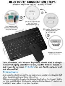 2026 Christmas/New Year Gift Bluetooth Keyboard Mouse Set, Portable Wireless Keyboard (150mAh) And Mouse Set, Compatible With Samsung Tablets, Apple IPad (IOS 13+), Android Smartphones And Windows Systems - Multicolor - View 11