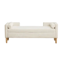 Ottomans - Ivory + Chenille + Bedroom - View 3