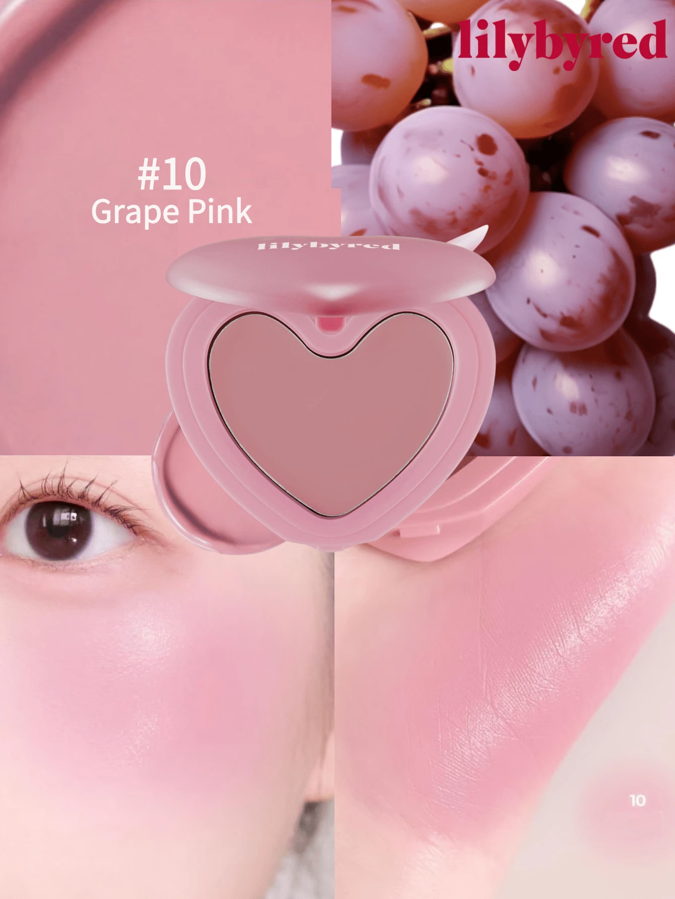 lilybyred Rubor en crema K-Beauty Luv Beam, textura suave, efecto de maquillaje radiante y duradero, tinte de mejillas suave y aterciopelado, maquillaje natural y luminoso, textura suave, look de maquillaje natural, rubor de maquillaje diario - 10 Uva Rosa - Ver 1