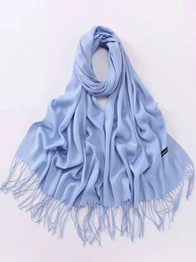 Khăn choàng nữ màu đen đa năng, siêu mỏng, dài, có tua rua, chất liệu giả cashmere, kiểu dáng đơn giản, thanh lịch, ấm áp và thoáng mát, thích hợp sử dụng hàng ngày, bốn mùa, đi chơi và làm quà tặng. - màu đen - Xem 9