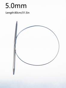 Bộ kim đan tròn bằng thép không gỉ 31,5 inch, móc thép không gỉ và dây thép không gỉ mềm mại, không dễ đứt, thích hợp cho việc tự làm áo len người lớn, áo chui đầu, áo khoác cardigan, khăn quàng cổ rộng, khăn choàng cổ, mũ, khăn choàng, đồ dệt gia dụng và các dự án đan len khác nhau. - kim đan - Xem 13