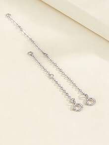 2条S925纯银延长链，适用于项链、手链、脚链、珠宝制作 - 銀色 - 查看 6