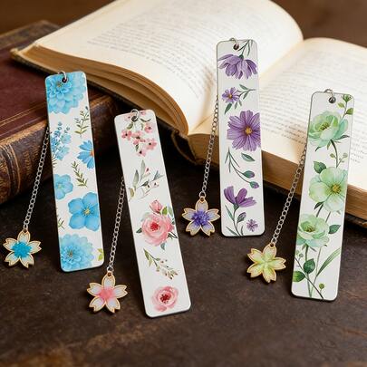 Marcapáginas de metal con diseño de flor, accesorios de lectura, páginas con flores en libros, artículos de papelería estéticos, suministros escolares y de oficina, accesorios románticos para libros, suministros escolares, cosas de libros