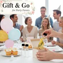 Bộ 24 chai rượu mini có nắp, 4 chai/chai nhỏ, kèm 2 phễu, quà tặng kỷ niệm ngày cưới có nhãn cảm ơn, có thể tái sử dụng với nhiều dung tích khác nhau, thích hợp làm quà lưu niệm cho tiệc công viên nước/bể bơi, trang trí tiệc sinh nhật, quà lưu niệm du lịch/tuần trăng mật cho các cặp đôi, tiệc nướng ngoài trời và quà tặng ngày lễ phiên bản giới hạn. - Trong suốt - Xem 5