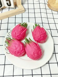 逼真火龙果挤压球，解压玩具，逼真水果挤压玩具，缓解压力，成人挤压玩具，感官手指迷你抗压玩具，复活节篮子填充物，课堂奖励，派对用品 - 彩色 - 查看 2