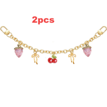 女士包包挂饰，包包链条挂饰，草莓包包装饰配件，樱桃装饰包包链条挂饰，包带延长链替换件，延长链装饰包带链条挂饰，手提包，斜挎包，单肩包，女士单肩包 - 紅色 - 查看 7