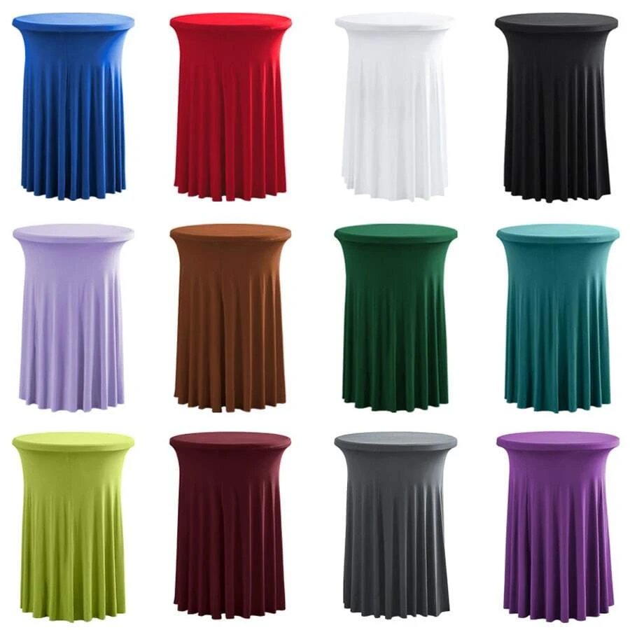Váy phủ bàn cocktail tròn 32in x 43in / 24in x 43in, chất liệu chiffon co giãn, phù hợp cho quán bar, quán rượu, đám cưới, tiệc tùng, tiệc chiêu đãi, sinh nhật.