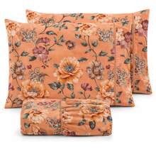 400 Thread Count Micropercal Bedding Set With Hemstitching, Double, Queen, And Single Sizes, Printed, Extra Soft And Comfortable Touch. - Flor de salmón - Ver 8