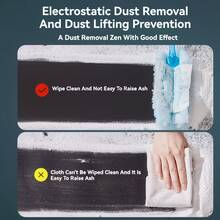 Disposable Electrostatic Duster With Handle, Suitable For Home Use, Effectively Removes Dust, Hair, Debris And Dirt In Tight Spaces, Ideal For Cleaning Car Interiors, Desktops And Home, Plastic Handle, Easy To Clean, Convenient For Lazy People - A - View 8