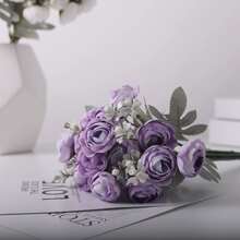 6 piezas de flores artificiales de ranúnculo, flores de ranúnculo mini realistas, flores artificiales de interior de primavera, ramo DIY, decoración para boda y fiesta de novia, flores falsas vintage rosa a granel - Multicolor - Ver 14