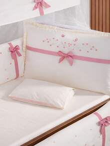 American Girl Crib Kit 10 Pieces Rose Bows, Embroidery And 100% Cotton Mosquito Net - 乾枯玫瑰色 - 查看 5