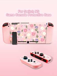 Cute Pink Floral Pattern Compatible Accessories Set For Switch2 (2025)/Switch NS/Switch OLED, Including Protective Case/Storage Bag, TPU Soft Shell, Stylish And Practical, Portable Stand, Portable Travel, Anti-Fall, Anti-Scratch, Anti-Fouling, Fashionable Romantic Gift - Multicolor - View 5