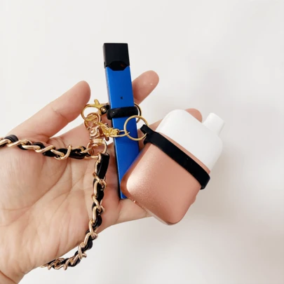 Bộ 1 chiếc vòng đeo tay giữ vape đa năng kèm 6 vòng silicon kích thước khác nhau, dây đeo bút bằng da PU, phụ kiện hút thuốc cho các thiết bị lớn và nhỏ.