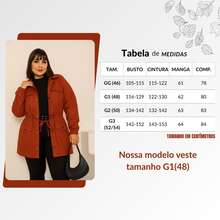 Plus Size Bengaline Jacket, Plus Size Winter Overcoat, Drawstring Cuffs, Fitted Waist, Parka Style - 亮橙色 - 查看 5