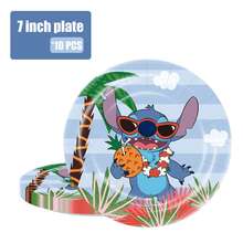Disney Bộ trang trí tiệc sinh nhật chủ đề bãi biển Stitch, bộ đồ dùng ăn uống bằng giấy dùng một lần, bao gồm đĩa, cốc, khăn ăn, chất liệu (10 đĩa 7 inch, 10 đĩa 9 inch, 10 cốc, 20 khăn ăn), thích hợp cho các bữa tiệc sinh nhật, họp mặt gia đình, dã ngoại ngoài trời, đám cưới, lễ đính hôn và mùa tựu trường. - Nhiều màu - Xem 4