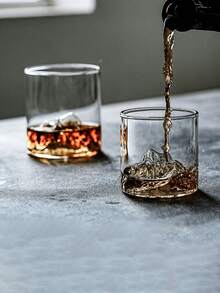 1个（200毫升/300毫升）玻璃观山茶杯，咖啡杯，奶茶杯，玻璃水杯，日式山景杯，山景杯，威士忌杯，清酒杯，酒杯，家居美容水杯，泡茶水杯，威士忌酒杯，创意复古岩石杯，硼硅玻璃，酒吧用具套装，适合派对、生日派对 - 彩色 - 查看 10