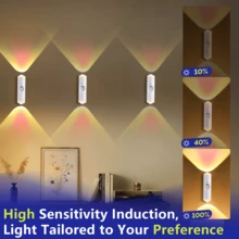 2/4/6packs RGB Motion Sensor LED Lights For Bedroom Decorative Lighting, With Automatic, USB Rechargeable Night Light, Multiple Adjustable Colors For Living Room, Bedroom, Hallway, Bedside, Stairs, Cabinets, Wardrobes, RV Interior Lighting Decor - ánh sáng màu - Xem 4