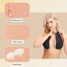 10/20pcs Thin Non-Slip Water Drop Shaped Invisible Lift Bra Pads, Suitable For Large Bust Women To Prevent Sagging, Fit For A-E Cup - Multicolor - View 3