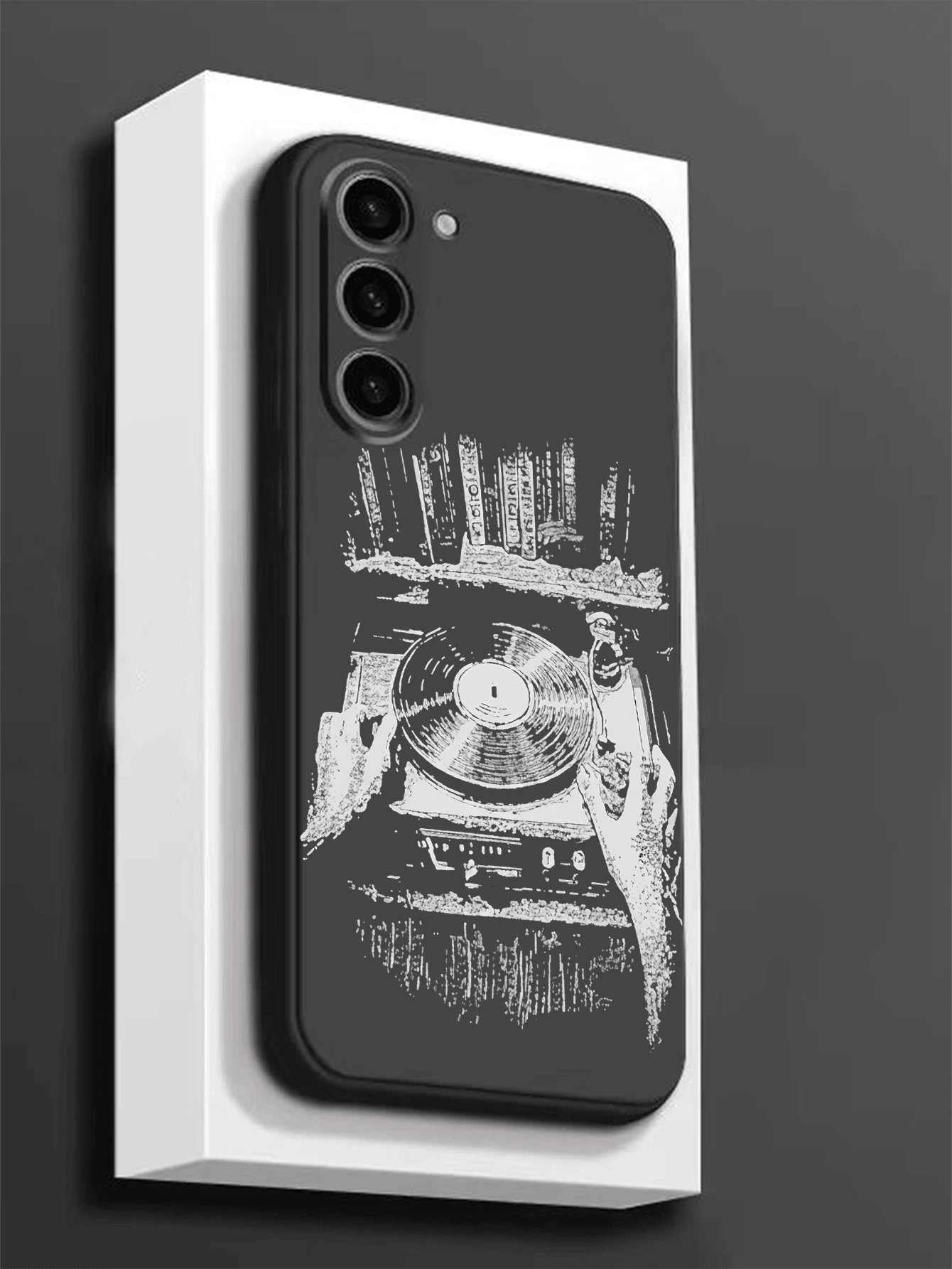 1个音乐转盘手机壳，黑色TPU软保护套，防刮防摔，兼容华为荣耀、Galaxy A/S系列、6A/7A/8A、12T/13T/14T - 黑色 - 查看 1