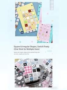 Cinta Washi de Purpurina de Alta Calidad, Serie Duet a Juego, Patrón Versátil a Juego Inspirado en Ins, Adecuado para Scrapbooking, Diarios, Tarjetas, Pegatinas, Suministros de Scrapbook - Colocar - Ver 9