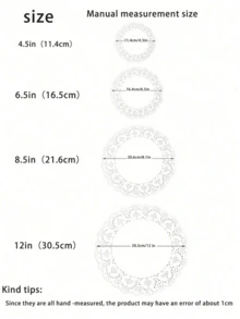100pcs Round White Lace Paper Doilies - Disposable Lace Paper Mats Suitable For Crafts, Tableware Decoration, Parties, Weddings, Cakes, Desserts, Baking, Frying, Halloween, Christmas And Other Festivals And Special Occasions. - White - View 2