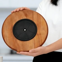 Thick Creative Rotating Wooden Tray - Multifunctional Serving Tray - Dessert, Snack, Kitchen, Candy Tray, Plate, Dish - Rotating Design, Kitchen Storage Turntable, Suitable For Home, Dining Room, Countertop, Dining Table, Food Storage Room, Perfect Gift For Mom, Also Can Be Used As Bathroom Tray, Kitchen Accessory - View 9