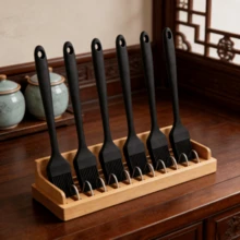 Silicone Basting Brush Set, Heat Resistant - For Oil, Sauce, Marinade, Dishwasher - Black (2/4/6 Pack) - Solid Color - View 8