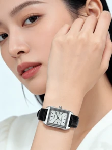 Casio Đồng hồ vuông cổ điển | Đồng hồ nữ dòng LTP-V007 - Mặt số trắng cổ điển & mặt số vàng retro / Dây da đen / Phong cách thanh lịch tối giản / Phù hợp công sở / Phụ kiện thời trang / Quà tặng thương hiệu / Quà tặng ngày Valentine / Phong cách lịch lãm / Giống như phong cách của các blogger - LTP-V007L-9E LTP-V007L-7E1 - Bạc - Xem 1