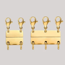 Layered Magnetic Necklace Clasp, 18K Gold And Silver Separators For Stackable Necklace Clasps, Jewelry Clasps For Necklace Separation And Extension - Multicolor - View 9