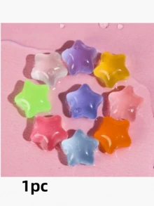 20/10个夜光透明五角星树脂吊坠（颜色随机，树脂材质，非软质），DIY工艺配件，适用于制作奶油胶手机壳、Guka卡片、发夹和珠宝，可爱玩具，成人减压桌面玩具，趣味手持新奇玩具，适合成人派对、办公桌和家庭使用。 - 多色 - 查看 8