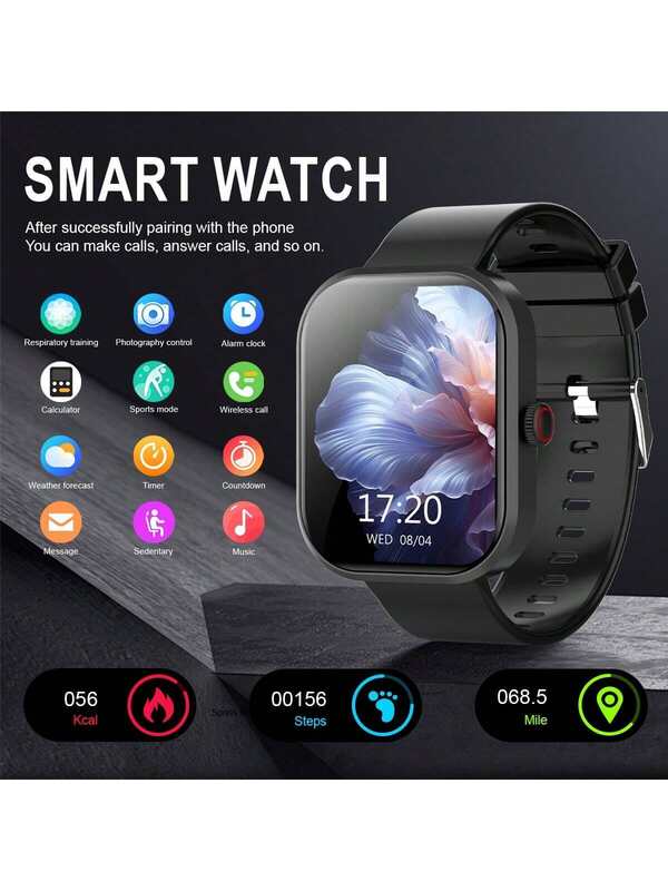 This Popular Unisex Smart Watch Features The Following Functions: Call Answering, Message Alerts, Music Control, Remote Camera Shutter, Step Counting, Calorie Tracking, Multiple Sports Modes, Alarm Clock, Incoming Call And Message Notifications, Compatible With Android And IOS Systems.