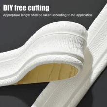 1 Roll 3.14" X 90.55" Self-Adhesive Baseboard Trim, Door Frame Molding, Wall Decor Baseboards For Wall Protection And Home Decoration - A - View 5
