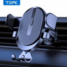 TOPK Car Phone Holder Mount, [Upgrade Auto Locking] Universal Phone Holder With Hook Clip For Car Air Vent Compatible With Cellphones - màu đen - Xem 1