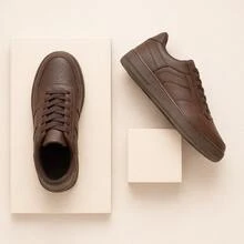 Men's White Sneakers - Lightweight And Super Comfortable, Special Sizes 34 To 48 | BUY NOW! - KHÔNG KHÍ - Nâu - Xem 2
