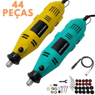 Mini Retifica Profissional 180W 44 Peças Lixadeira Potente 110V-220V