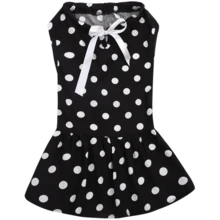 Cute Cat & Dog Dress, Suitable For Small Dogs And Cats, Polka Dot Princess Cat Dress For Spring/Summer, Sleeveless Dog Dress With Bow Collar, Pet Clothing For Birthday, Wedding, Party, Photo Shoot, Vacation - Black - View 10