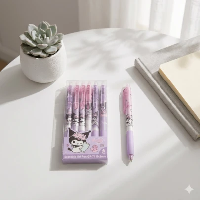  [SANRIO Series Bestseller] 1/2pcs SANRIO Erasable Gel Pens With Cute Mochi Patterns, Retractable Crystal Blue Ink, Office Supplies