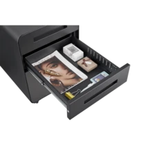 Mobile Filing Cabinet With 3 Drawers For Under The Desk, Simple And Versatile Storage For Documents In Legal/Letter/A4 Format, Tip-Proof Design With 5 Casters, Cold-Rolled Steel, Water And Moisture Resistant - Black - View 9