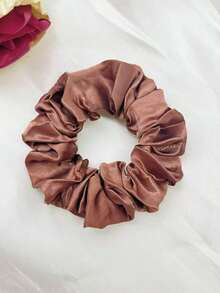 12pcs Satin Hair Scrunchies Set, Black & Brown Hair Ties, Ponytail Holders, Silk Hair Scrunchies Holiday Accessories Hair Elastics Hair Rubber Bands Hair Rope Elastic Hair Tie - Multicolor - View 5