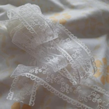 1pc, 3 Yards White Floral Lace Trim, 4cm Width, Suitable For DIY Projects, Clothing, Shoelaces And Border Decorations - White - View 3