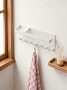 1个磁性挂架，磁性收纳架，玄关伞架，钥匙扣架，防晒霜架，浴室毛巾架 - 砂白 - 查看 2