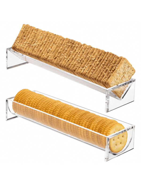 1pc Acrylic Cookie Tray, Transparent Platter, Rectangular Acrylic Food Display Stand For Cookies And Desserts, Suitable For Weddings, Family Gatherings And Various Events, Perfect For Presenting Cookies, Plates And Other Delicacies.
