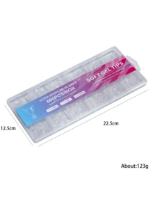 600PCS/Box Soft Gel Nail Tips, Ultra Short Clear False Nails, Full Cover Acrylic Nail Tips, Almond/Coffin/Square/Curved French Shape, Press On Nail Extensions For DIY Manicure Nail Art - Clear - View 5