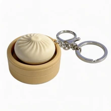 Novelty Dumpling Shaped Keychain Fidget Toy - Click Button Keychain, Used For Killing Time, Fashionable Squeeze Toy, Portable With Crisp Sound, Suitable For Home, Office, Travel, Adult Gift - Multicolor - View 8