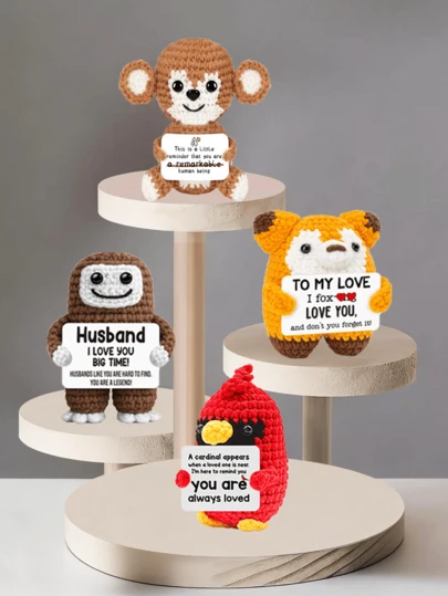 Hand-Crocheted Desk Decorations: Whimsical Sci-Fi Figures, Animal And Plant-Themed Dolls, And Cute Cartoon Designs-A Heartwarming, Handcrafted Gift That Brings Joy And Positivity. These Make Excellent Birthday Gifts For Close Friends, Girlfriends, Or Sisters, Or As Small Tokens Of Friendship For Women. Whether For Moms, Grandmothers, Women, Men, Boys, Girls, Colleagues, Or Family Members, These Make Ideal Gifts.