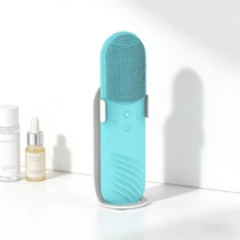 2-In-1 Electric Silicone Facial Cleanser With Red Blue Light Therapy, USB Rechargeable Portable Face Cleaning Brush Skin Care Beauty Massager For Home Personal Use - View 4