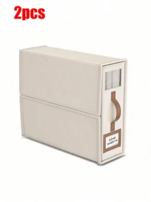 1/2pcs Foldable Bedding Storage Box, Reinforced PU Leather Handle, Thickened Wrinkle-Resistant Fabric, Wardrobe Storage Organizer, Solid Color No-Pattern Fixed Shape Storage Container - Multicolor - View 13