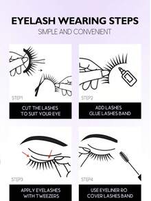 7 pares de pestañas postizas de ojo de gato de aspecto natural, de media tira, transparentes y de piel de marta falsa suave - Ver 7